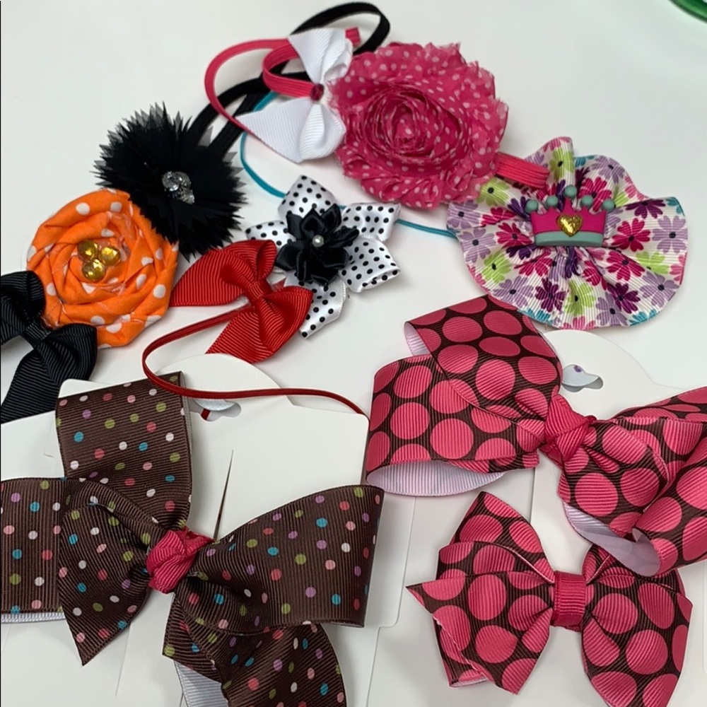 Little Girl’s hair bows and headbands-6 quantity